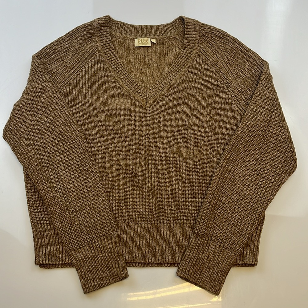 Pur Big Nur Zurich Reine Meringwolle Knit V Neck Sweater N121-33